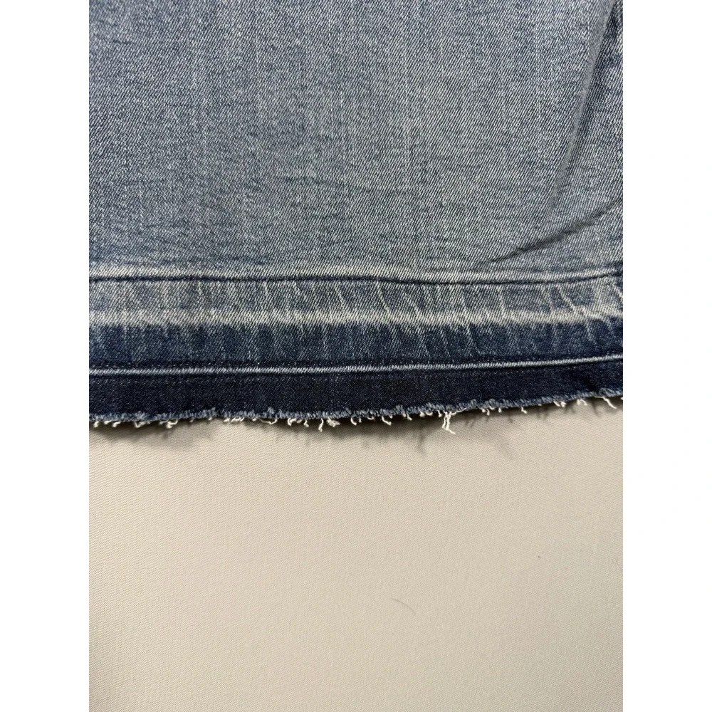 On 34th Macy's Denim Mini Skirt Raw Hem Frayed Multi Wash Size 16 33